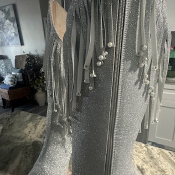 BRAND NEW NEVER WORN SEXY SPARKLY SILVER CUT OUT BOOTS - EU 41 - US SIZE 9.5/10 - Picture 12 of 16